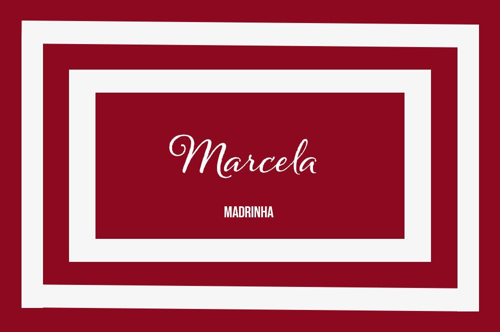 Canga Personalizada com nome detalhe retangular vermelho e branco 90x130cm MCLISTA15