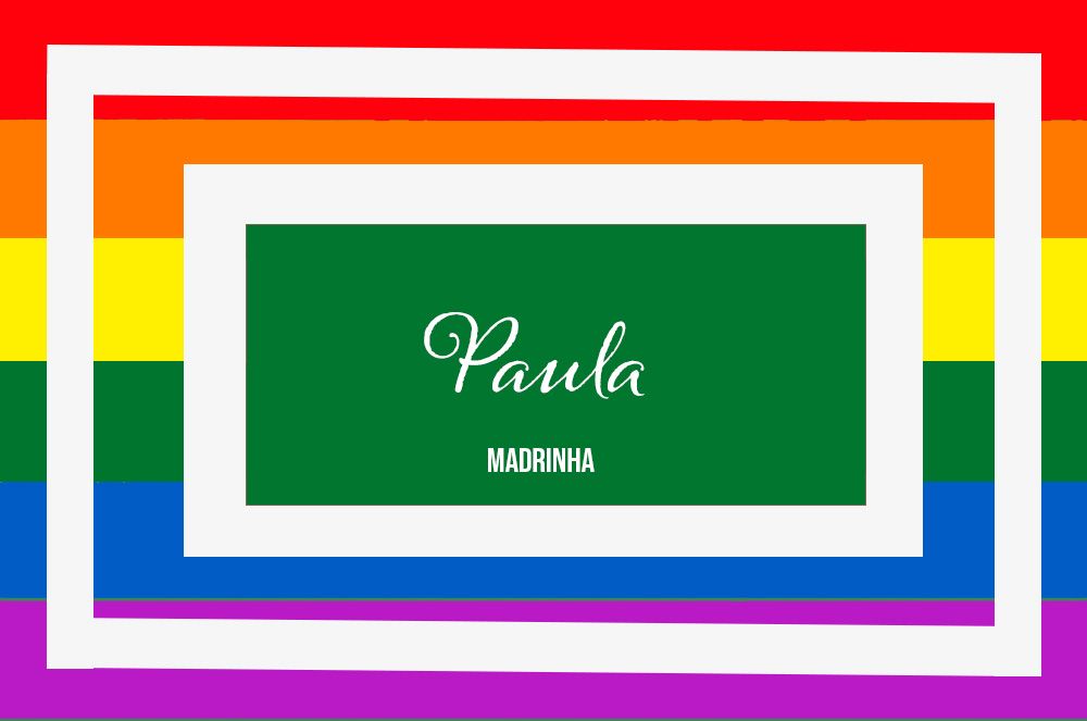 Canga Personalizada com nome detalhe retangular arco íris LGBTQI+ 90x130cm MCLISTA17