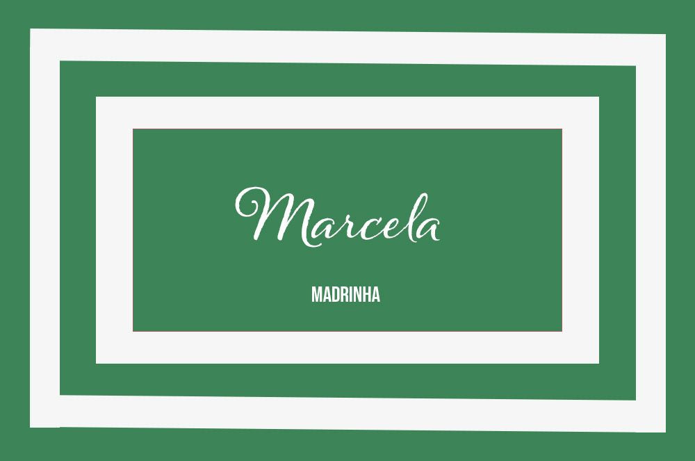 Canga Personalizada com nome detalhe retangular VERDE E BRANCA 90x130cm MCLISTA18