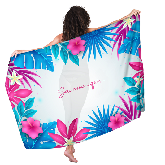 Canga de Praia Folhagem 40 Personalizada com Nome