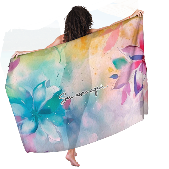 Canga de Praia Floral 31 Personalizada com Nome