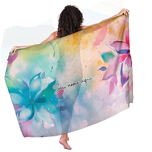 Canga de Praia Floral 31 Personalizada com Nome