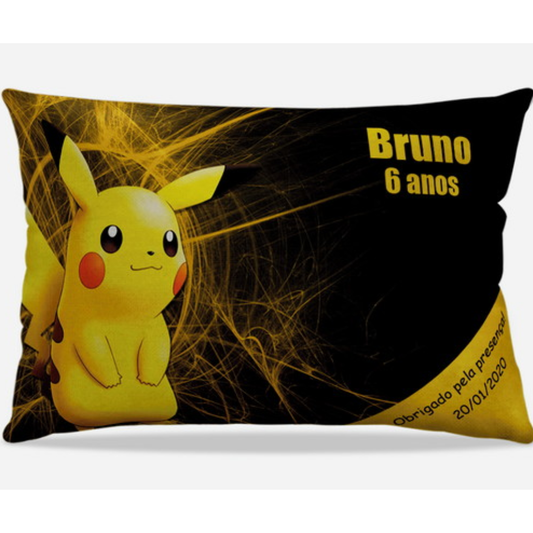 Almofada personalizada Retangular: Pokémon Preta e Amarela com Pikachu