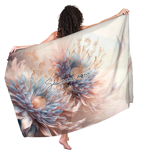 Canga de Praia Floral 12 Personalizada com Nome
