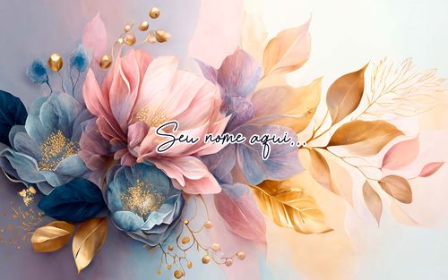 Canga Floral Personalizamos com nome 90x135cm FLORAL14