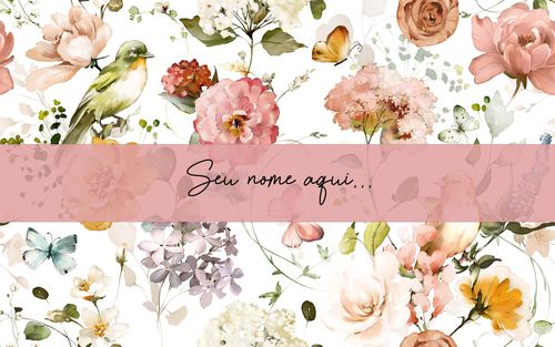 Canga Floral Personalizamos com nome 90x135cm FLORAL06