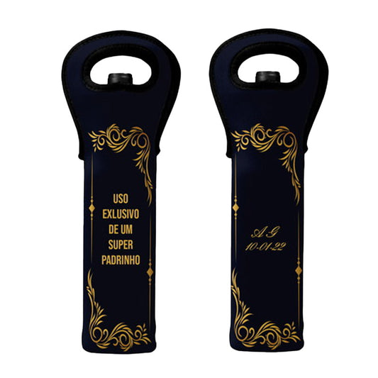 Porta-Vinho em Neoprene Padrinhos Modelo 4 Personalizado