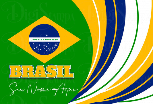 Canga de Estampa Brasil Ou Frase 18 Personalizada com Nome