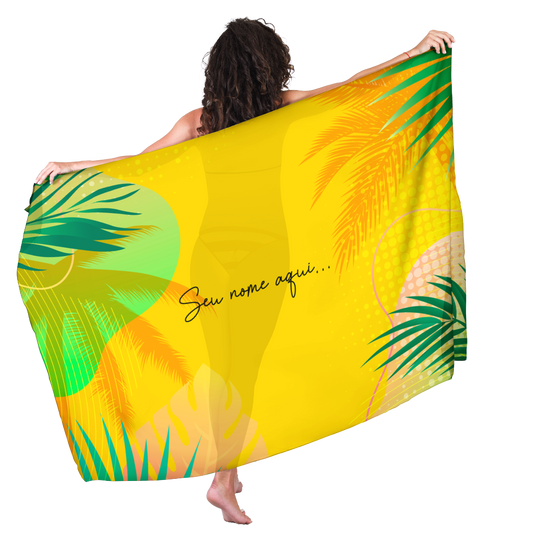 Canga de Praia Folhagem 29 Personalizada com Nome