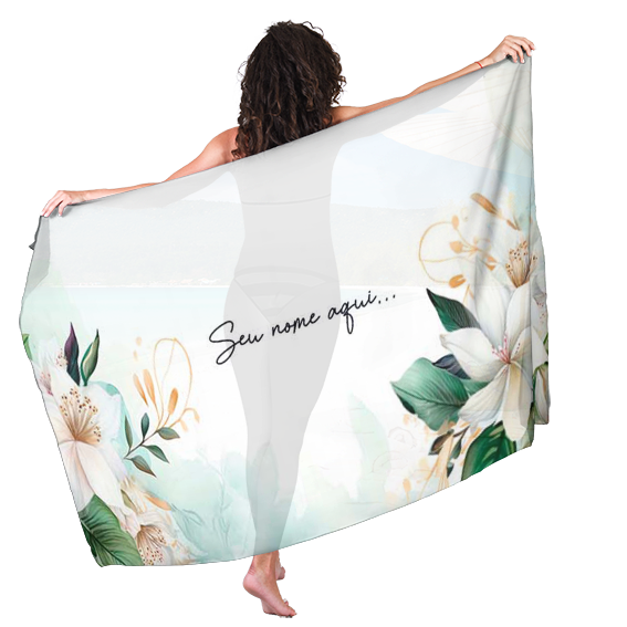 Canga de Praia Floral 19 Personalizada com Nome