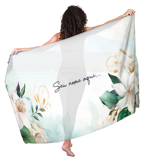 Canga de Praia Floral 19 Personalizada com Nome