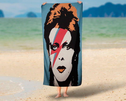 Toalha de Praia De David Bowie Personalizada