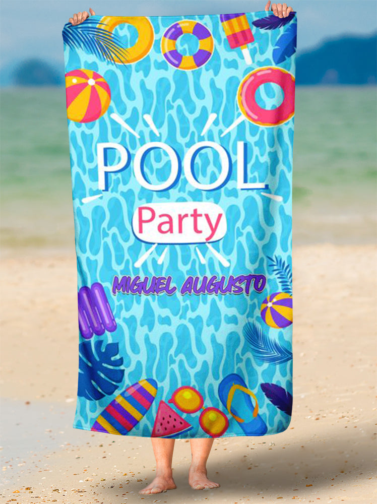 Toalha de Festa Na Piscina Pool Party Pool25 Personalizada