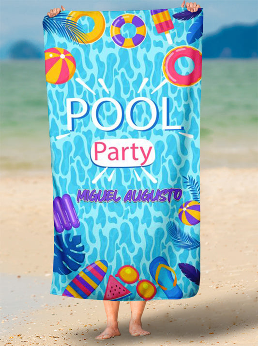 Toalha de Festa Na Piscina Pool Party Pool25 Personalizada