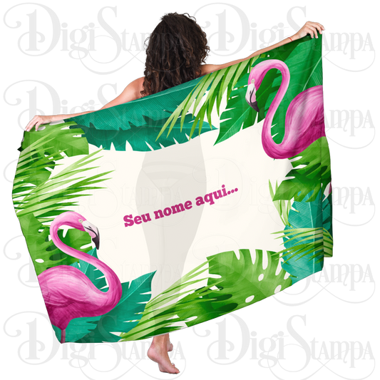 Canga de Praia Folhagem 65 Luxo Personalizada com Nome