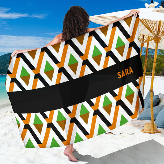 Canga de Praia Geométrica Colorida 7 Personalizada com Nome