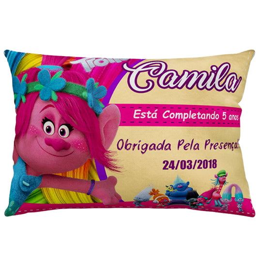 Almofada personalizada Retangular: Trolls Colorida com Poppy Rosa
