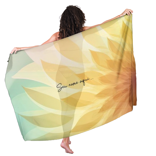Canga de Praia Floral 71 Saída Personalizada com Nome