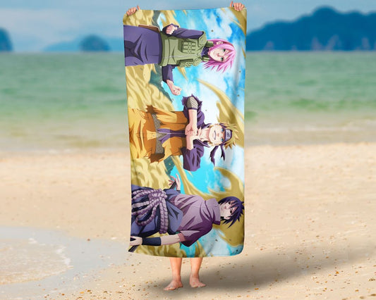 Toalha de Praia Kakashi Hatake Mestre Ninja Personalizada