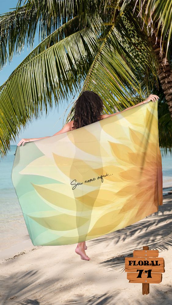 Canga Floral Personalizamos com nome 90x135cm FLORAL71 - Imagem 3