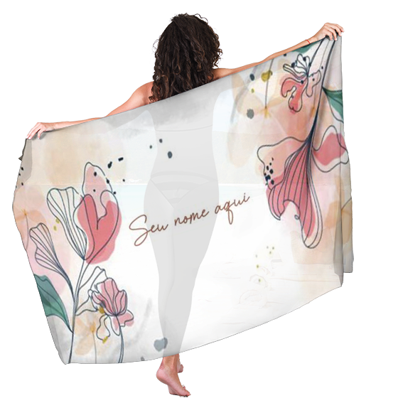 Canga Floral Personalizamos com nome 90x135cm FLORAL67