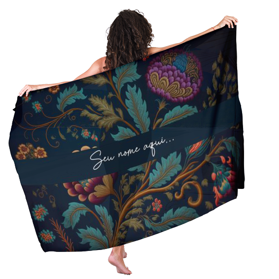Canga Floral Personalizamos com nome 90x135cm FLORAL65