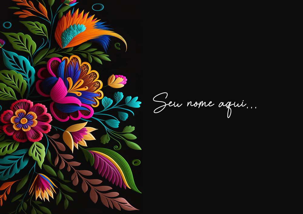 Canga Floral Personalizamos com nome 90x135cm FLORAL64 - Imagem 2