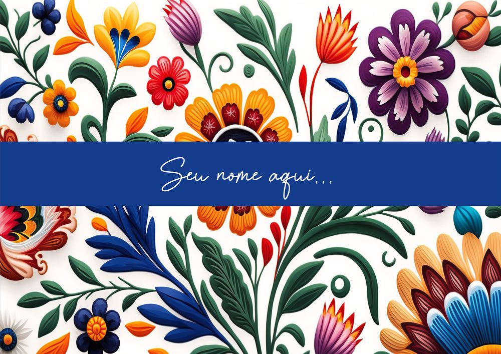 Canga Floral Personalizamos com nome 90x135cm FLORAL63 - Imagem 3