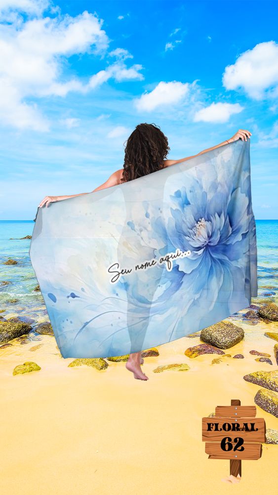 Canga Floral Personalizamos com nome 90x135cm FLORAL62 - Imagem 2