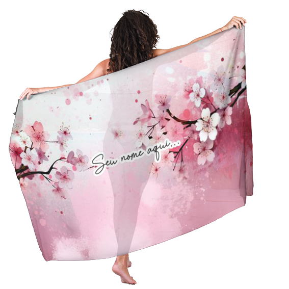 Canga Floral Personalizamos com nome 90x135cm FLORAL56
