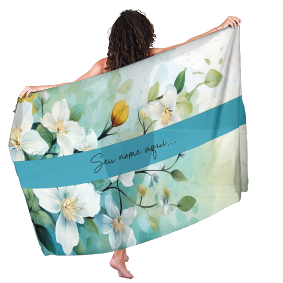 Canga Floral Personalizamos com nome 90x135cm FLORAL55