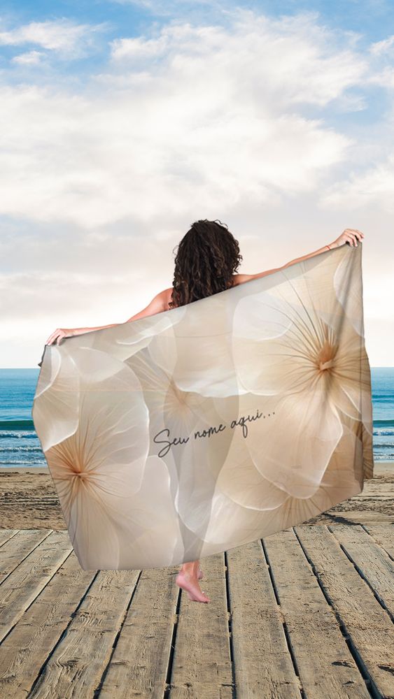 Canga Floral Personalizamos com nome 90x135cm FLORAL54 - Imagem 5