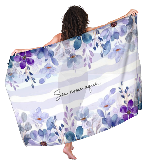Canga Floral Personalizamos com nome 90x135cm FLORAL48