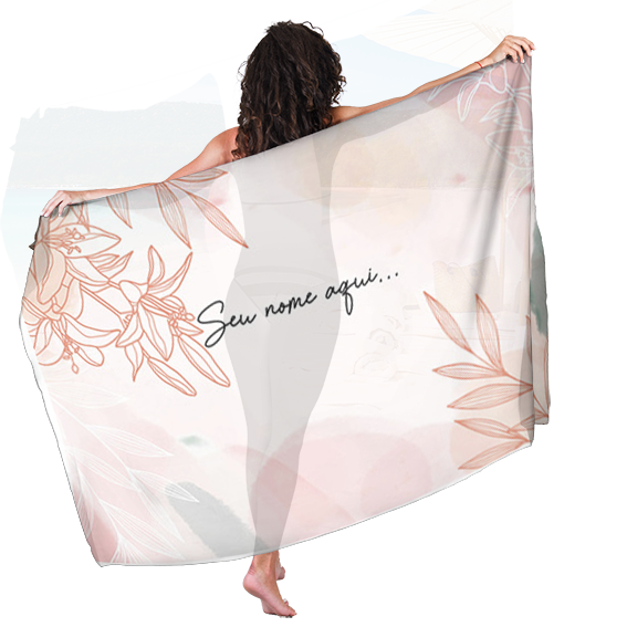 Canga Floral Personalizamos com nome 90x135cm FLORAL41