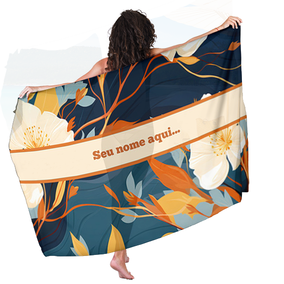Canga Floral Personalizamos com nome 90x135cm FLORAL40