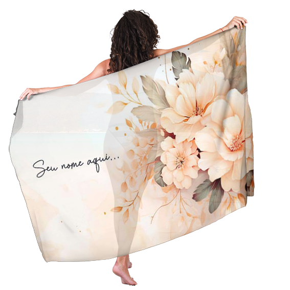 Canga Floral Personalizamos com nome 90x135cm FLORAL20