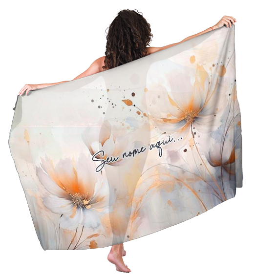 Canga Floral Personalizamos com nome 90x135cm FLORAL15