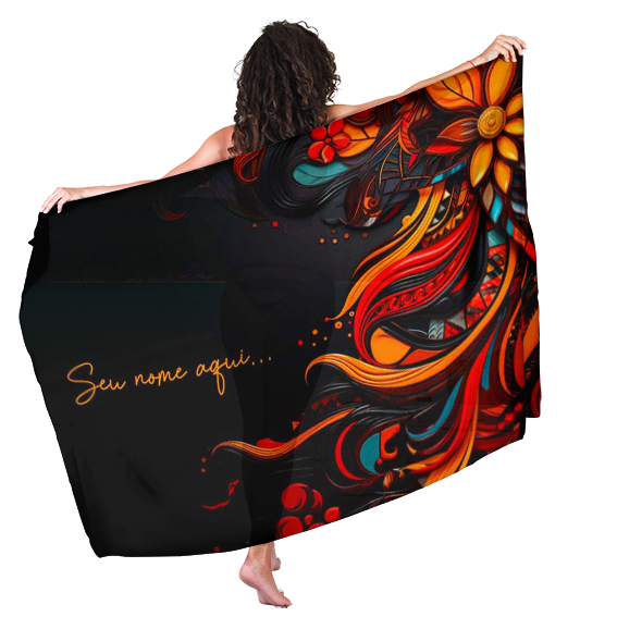 Canga Floral Personalizamos com nome 90x135cm FLORAL07 - Imagem 2