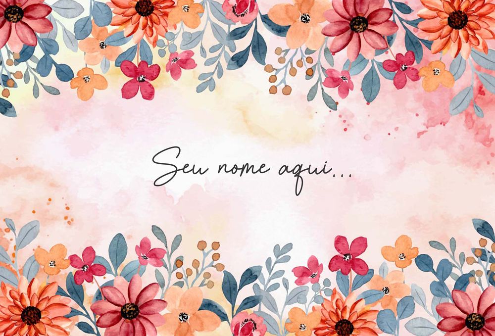 Canga Floral Personalizamos com nome 90x135cm FLORAL04 - Imagem 2