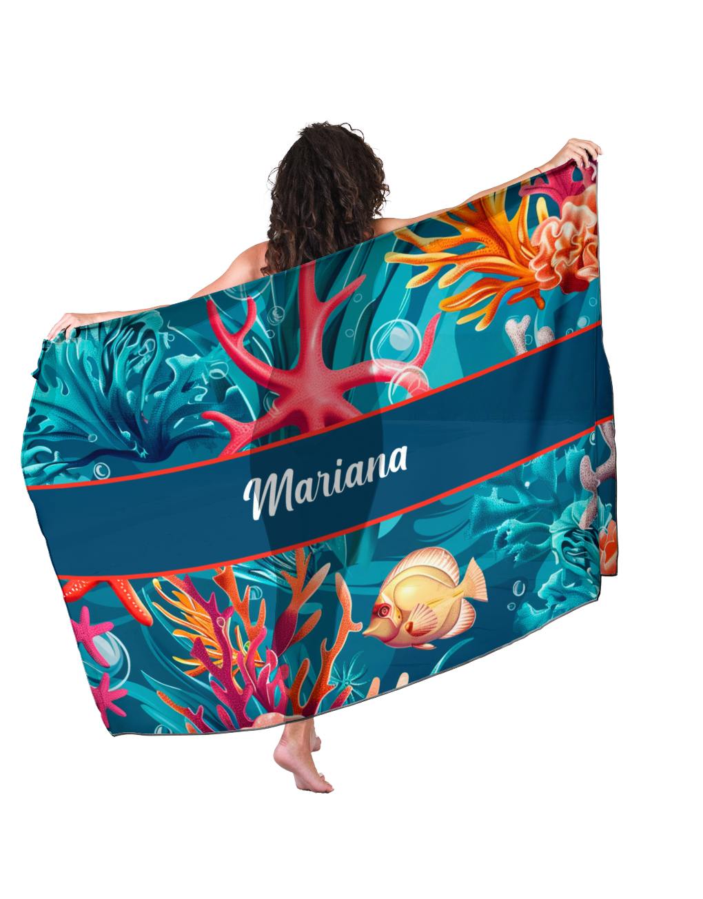 Canga Com Nome Personalizado Saida de Praia Marítima 49 - Imagem 3