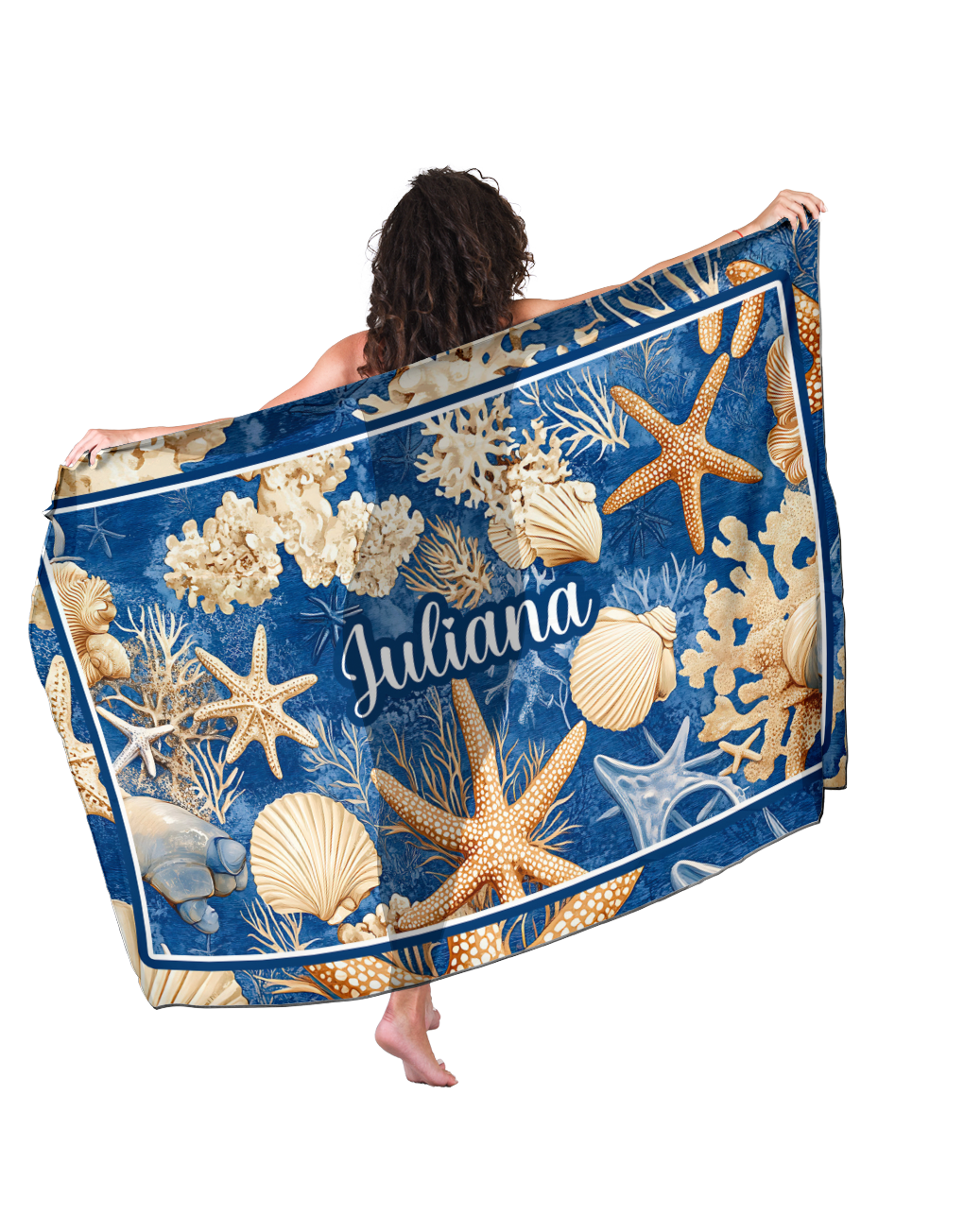 Canga Com Nome Personalizado Saida de Praia Marítima 47 - Imagem 3