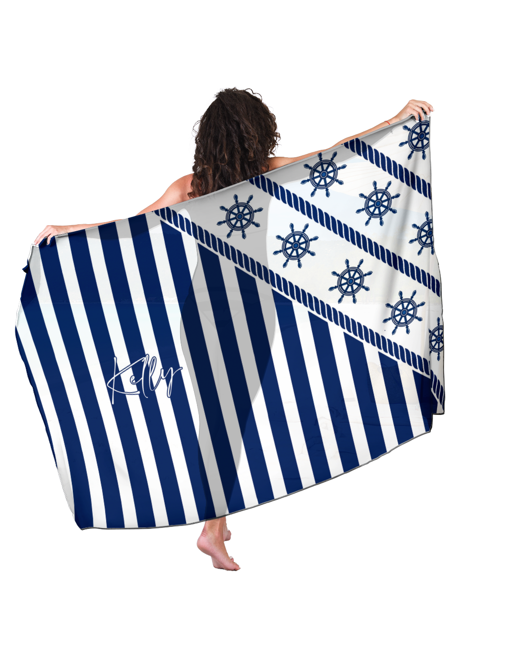 Canga Com Nome Personalizado Saida de Praia Marítima 46 - Imagem 3