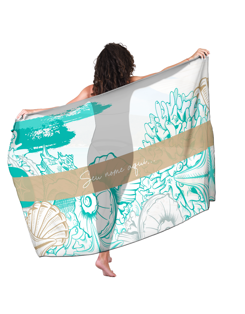 Canga Com Nome Personalizado Saida de Praia Marítima 42 - Imagem 3