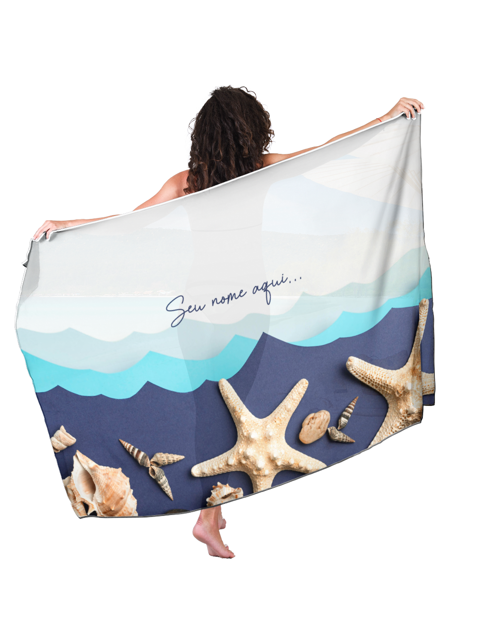 Canga Com Nome Personalizado Saida de Praia Marítima 37 - Imagem 3