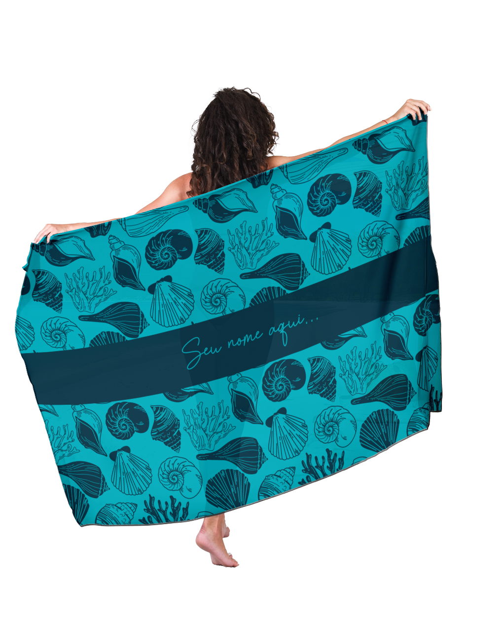 Canga Com Nome Personalizado Saida de Praia Marítima 35 - Imagem 3