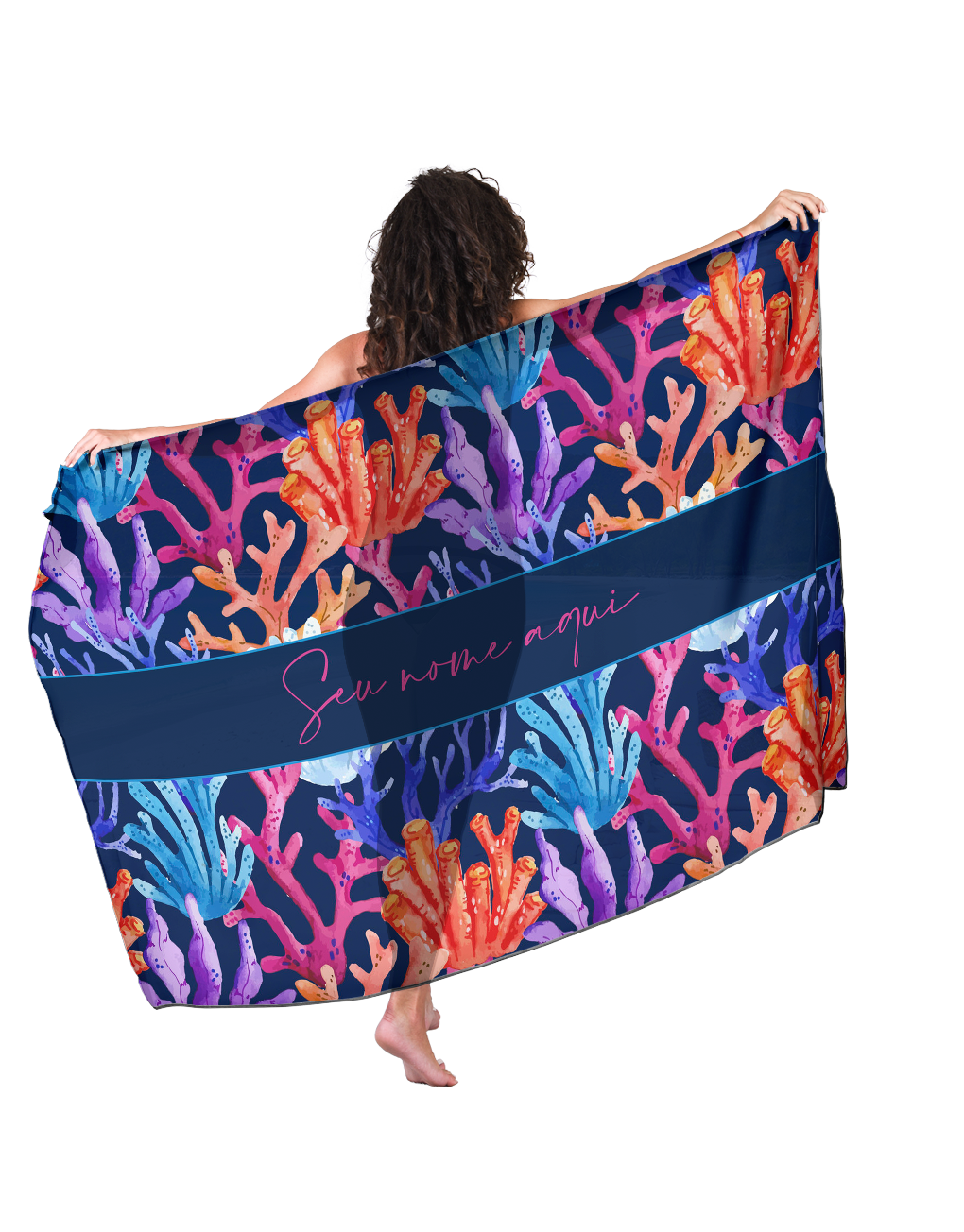 Canga Com Nome Personalizado Saida de Praia Marítima 31 - Imagem 3