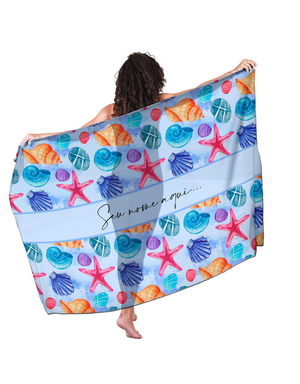 Canga Com Nome Personalizado Saida de Praia Marítima 30 - Imagem 2