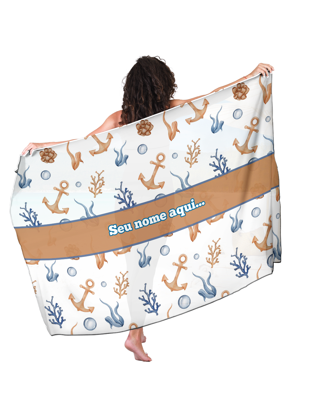 Canga Com Nome Personalizado Saida de Praia Marítima 25 - Imagem 3