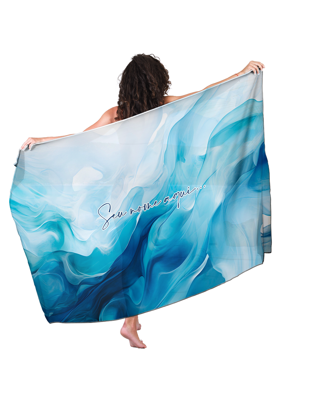 Canga Com Nome Personalizado Saida de Praia Marítima - Imagem 2