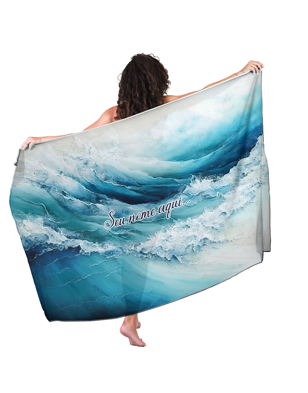 Canga Com Nome Personalizado Saida de Praia Marítima 13 - Imagem 3